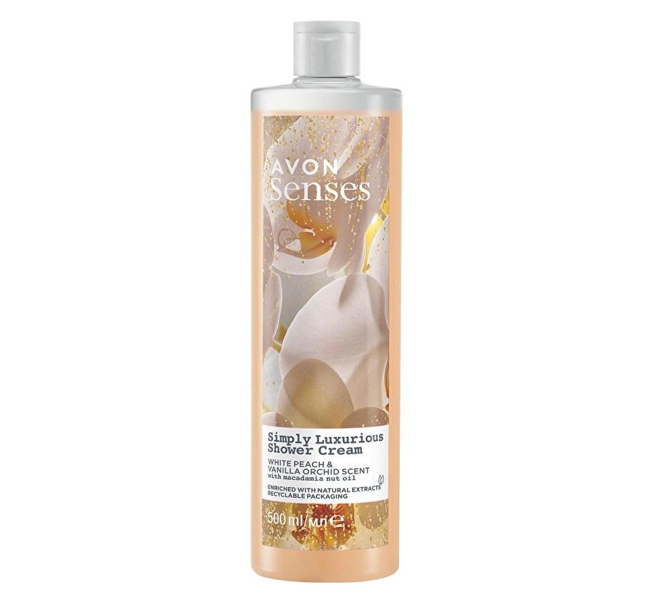 Avon Simply Luxurious Beyaz Şeftali ve Vanilya Orkide Kokulu Duş Kremi 720 Ml.