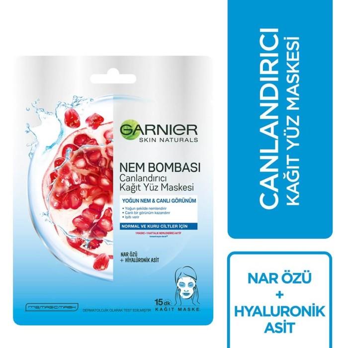 Garnier Nem Bombası Canlandırıcı Kağıt Yüz Maskesi