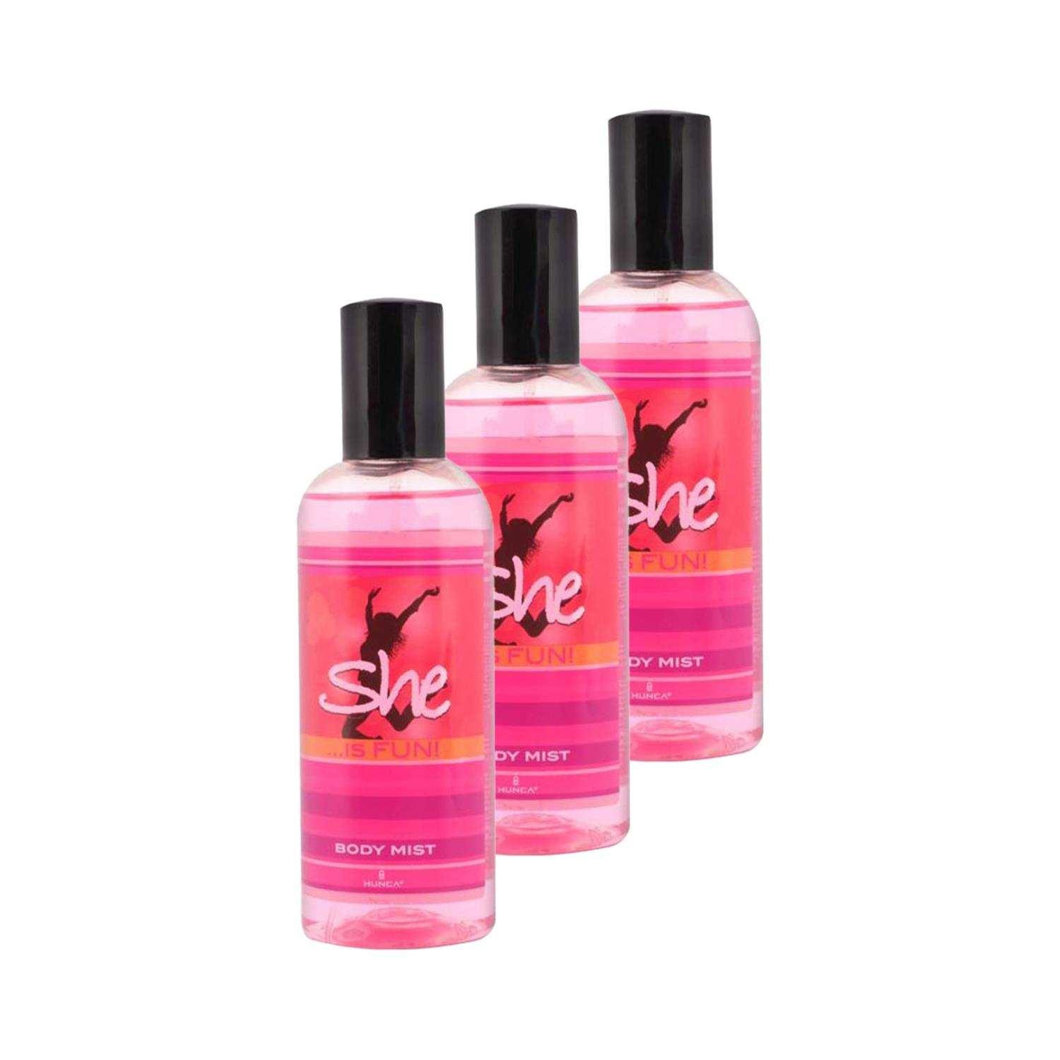 Hunca She Body Mist Is Fun 150 ml Kadın 3 lü Set
