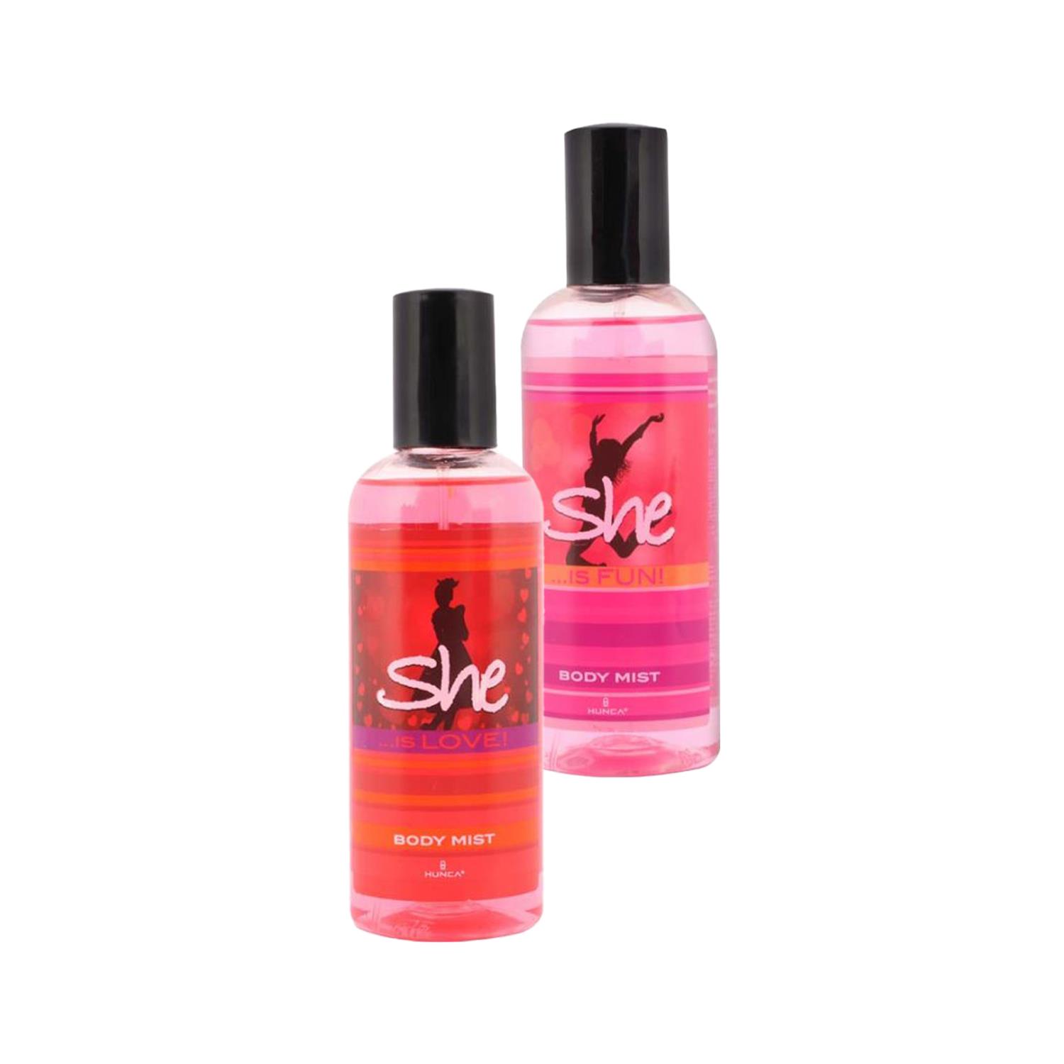Hunca She Body Mist Is Love Is Fun 2 li Set Kadın