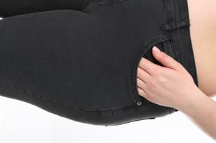 Büyük Beden İspanyol Paça Kot Füme