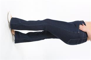 Büyük Beden İspanyol Paça Kot Lacivert