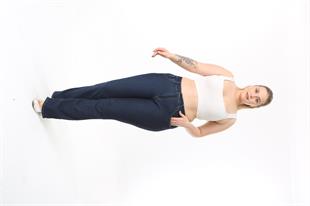 Büyük Beden İspanyol Paça Kot Lacivert