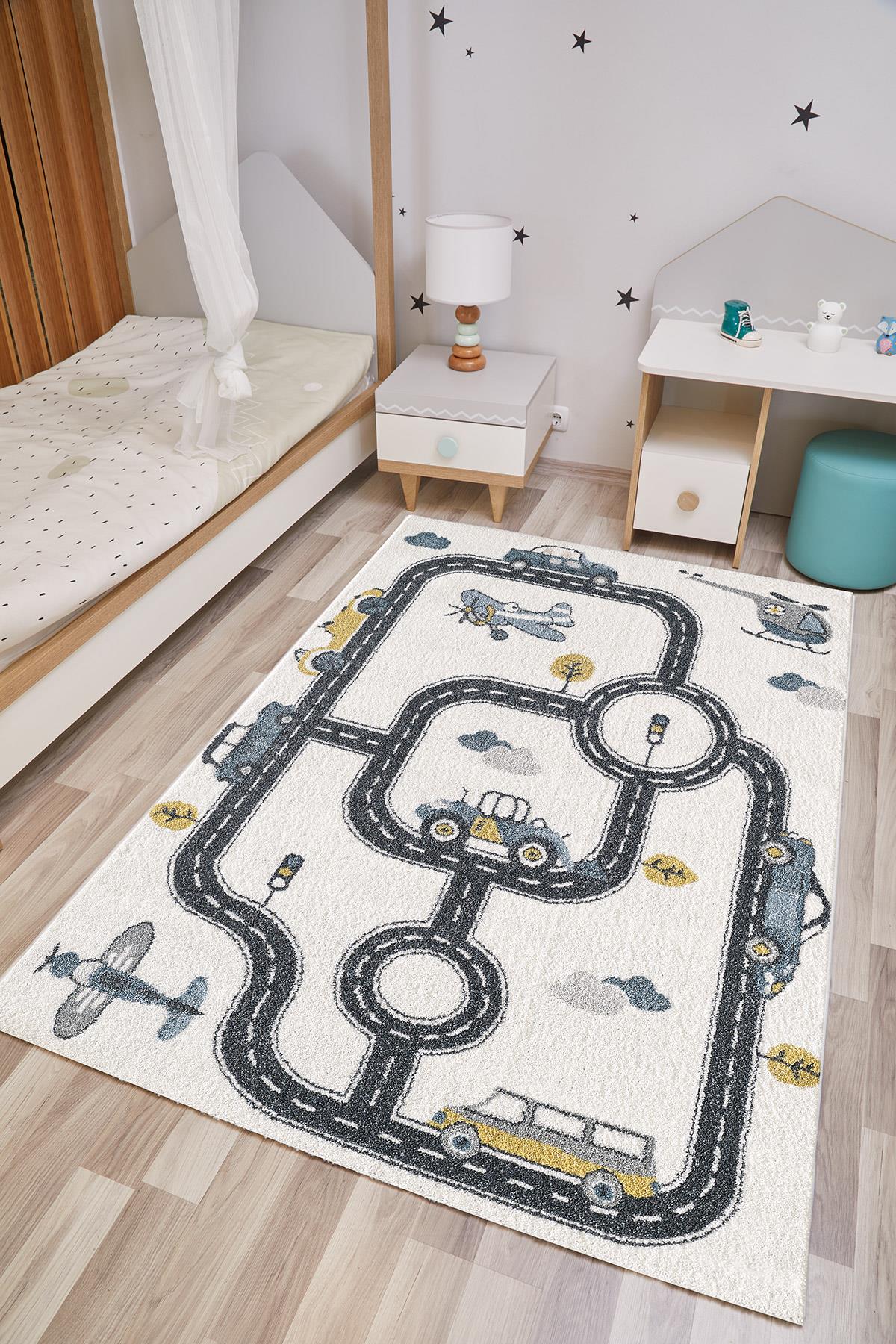 KIDSKids Çocuk Odası Halısı Antialerjik Tozumaz Bebek Odası Halısı KDS-05