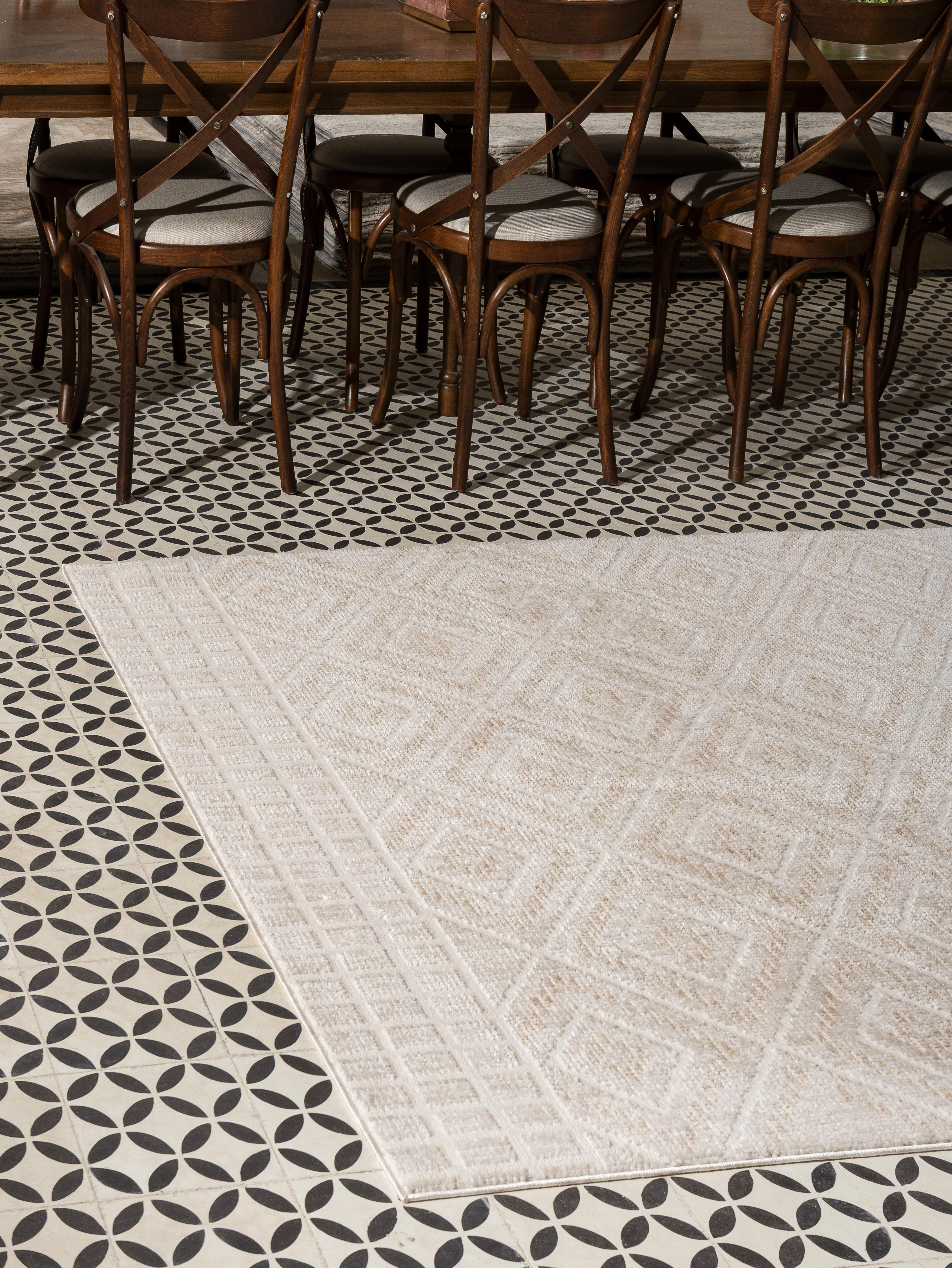 NOMADGeometrik  Desenli Makine Halısı – Bej | Salon, Mutfak, Yolluk, Yatak Odası, Oturma Odası – NMD-03
 NMD-03