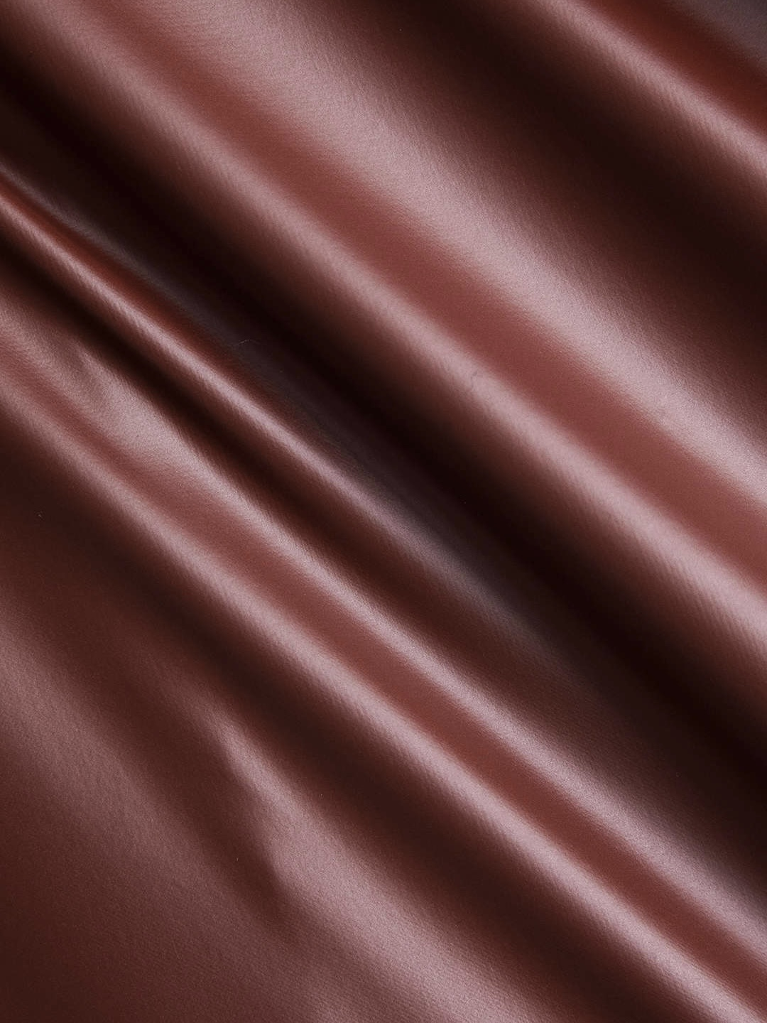 Bordo Suni Deri Uzun Elbise