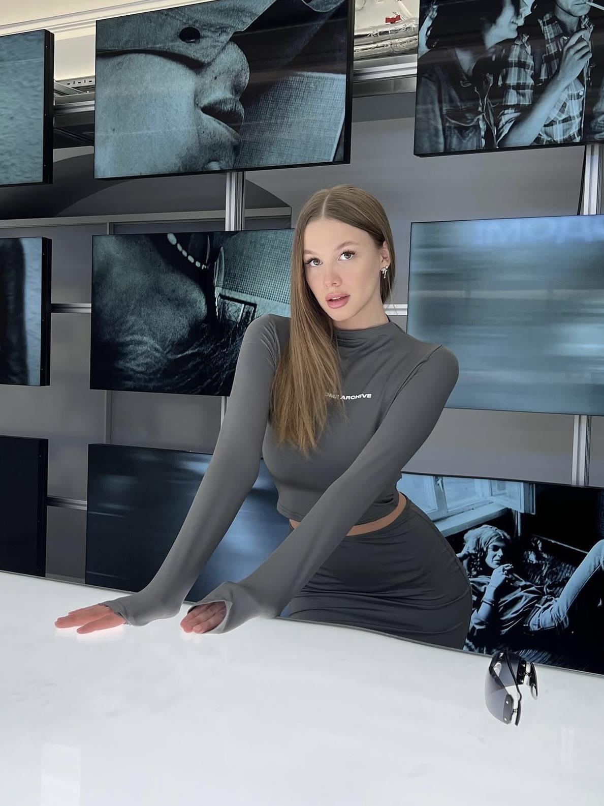 Chrome Arc Baskılı Gri Takım