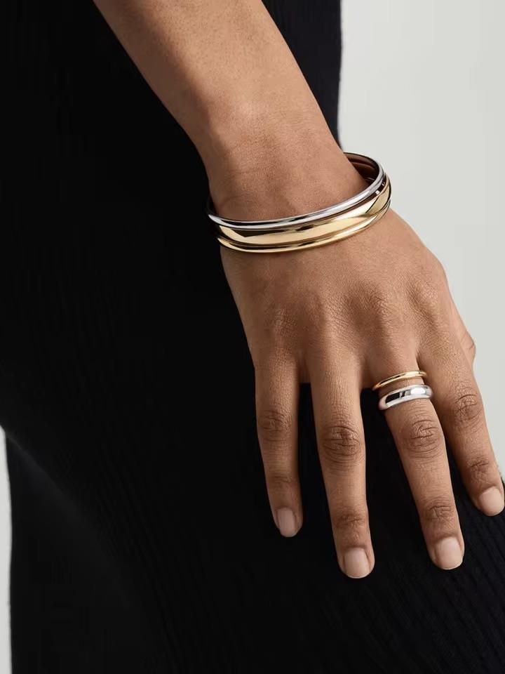 Çift Renk Yüzük / 925 Ayar Gümüş