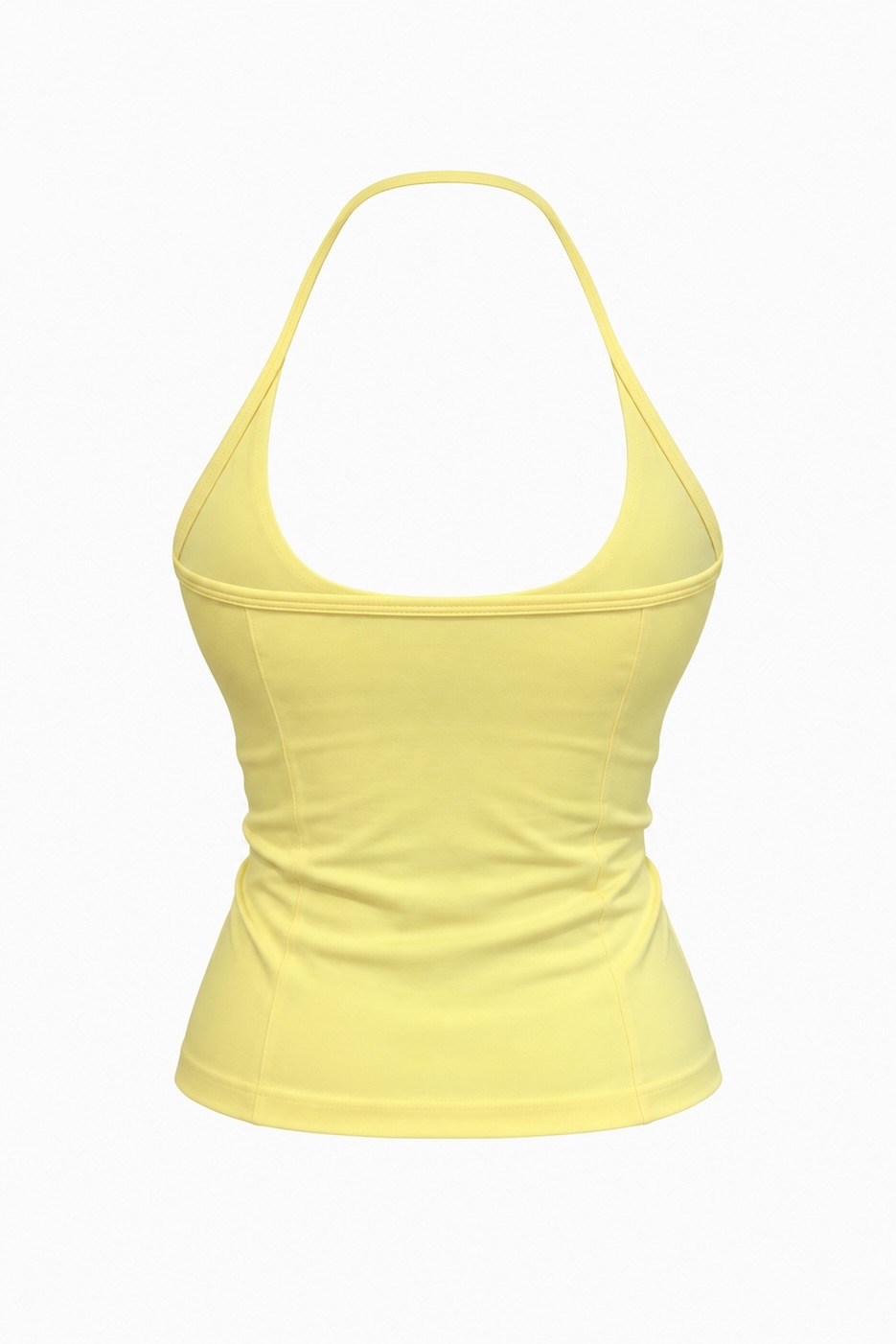 Dfyne Halter Yaka Spor Üst - Sarı
