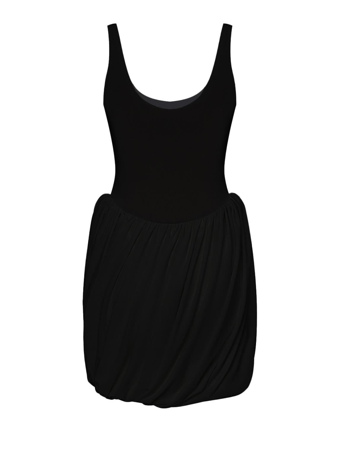 Drape Detaylı Siyah Mini Elbise