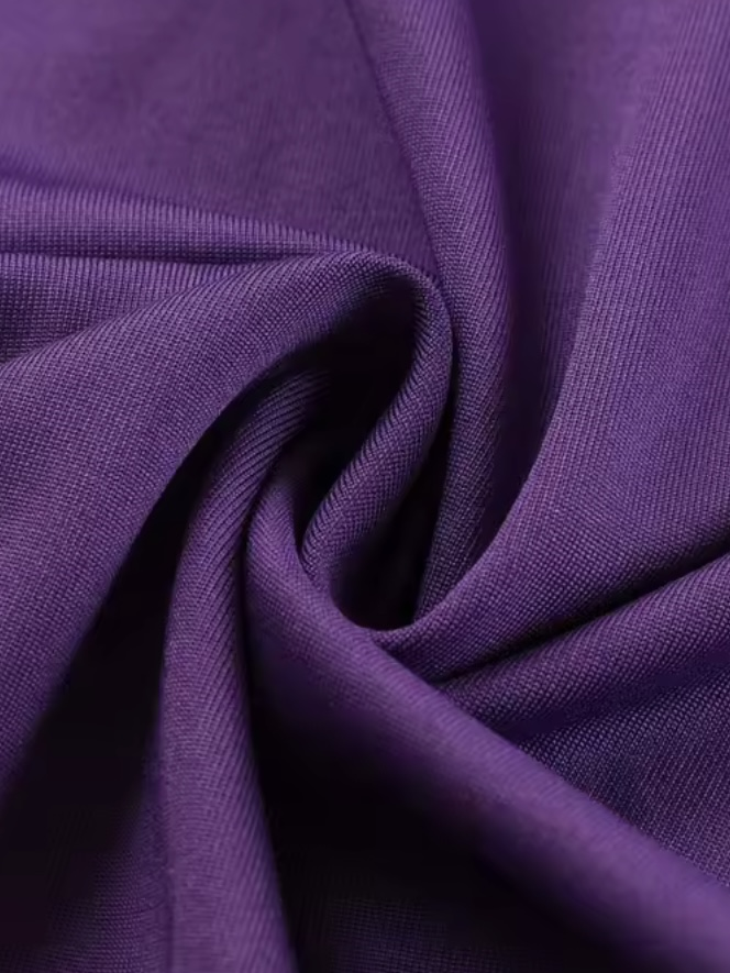 Drapeli Bel Dekolteli Mor Elbise