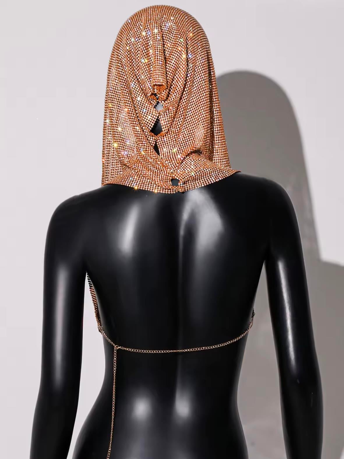 Kapüşonlu Chainmail Gold Mini Büstiyer