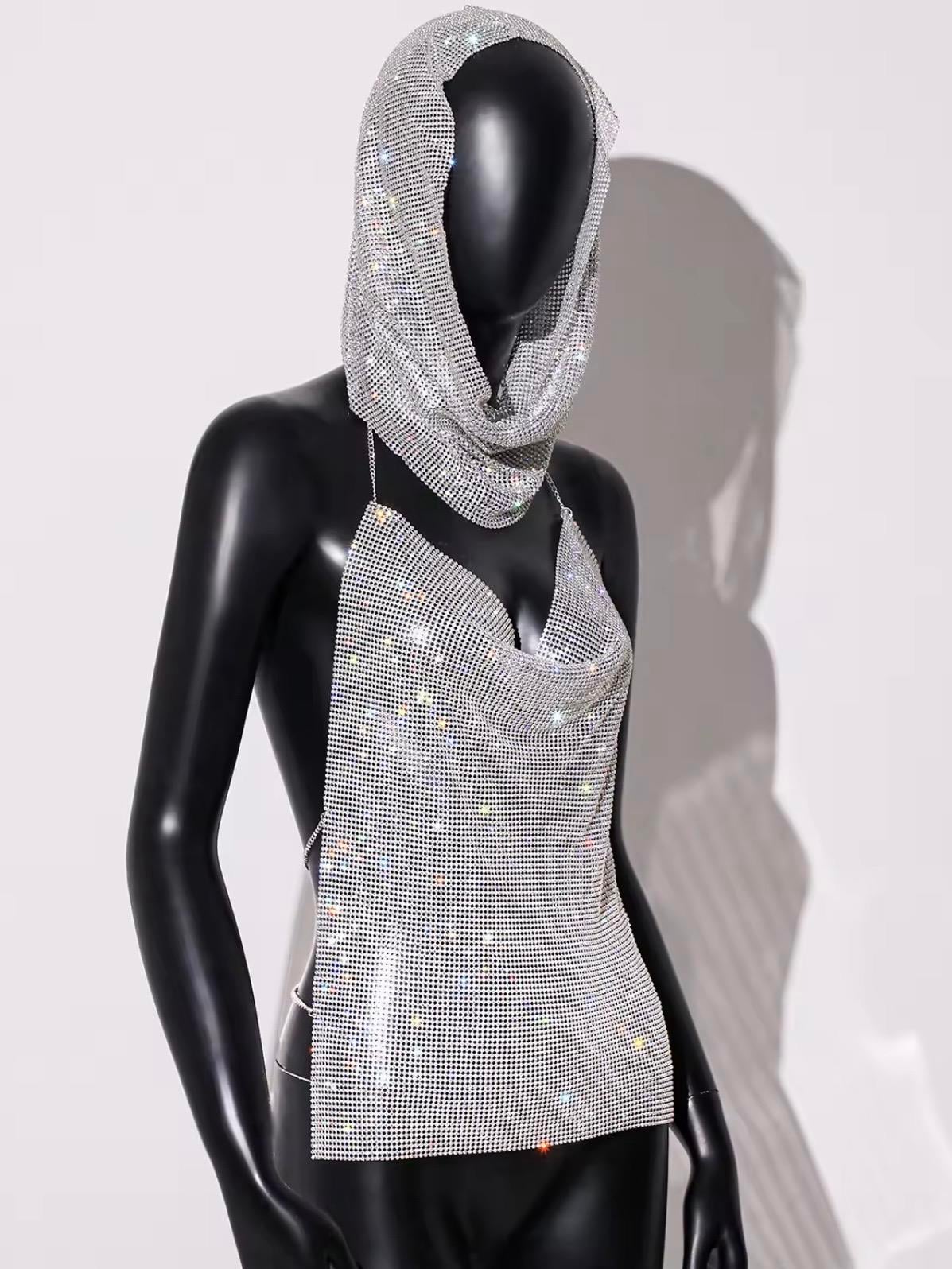 Kapüşonlu Chainmail Gold Büstiyer