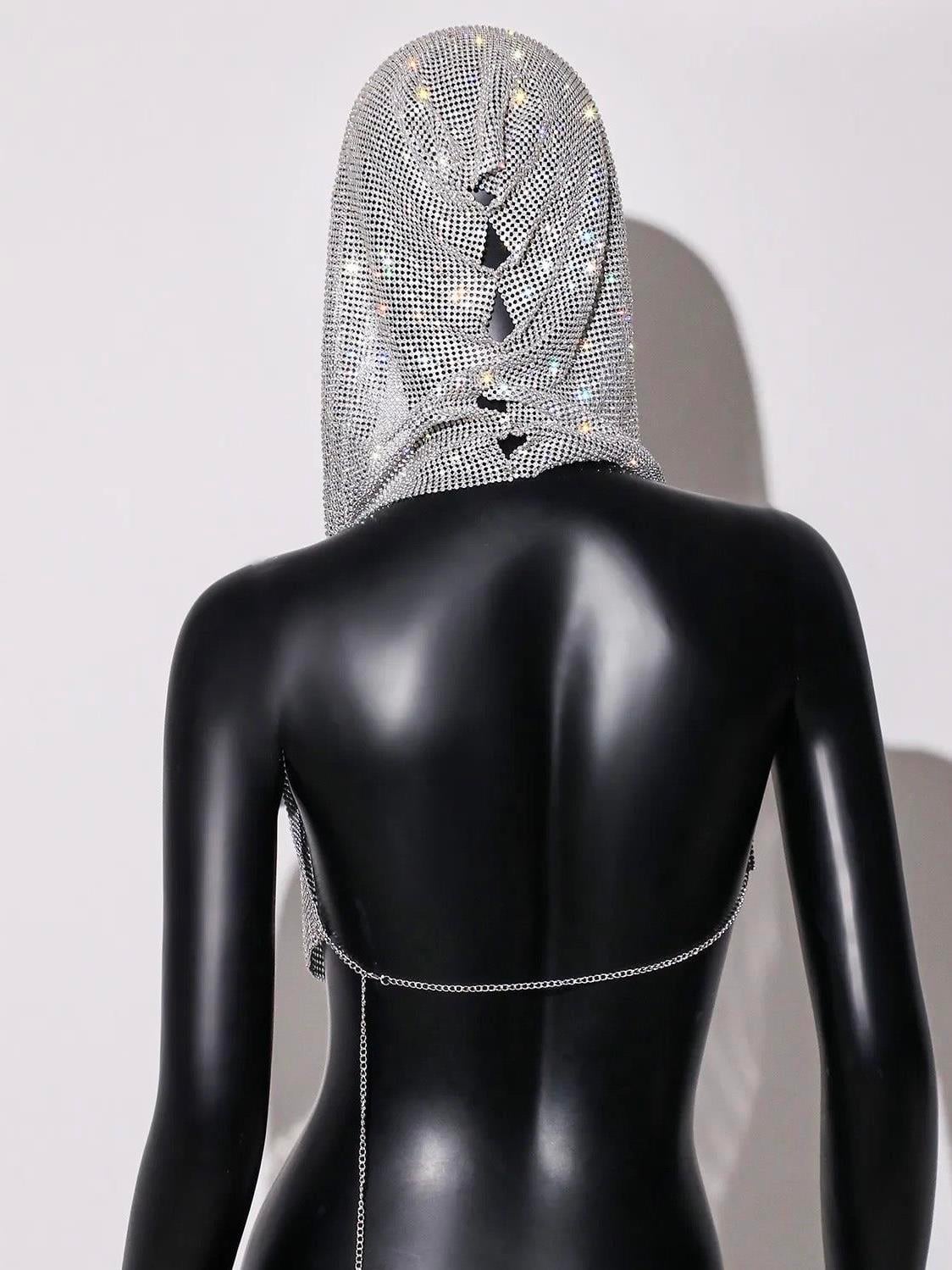 Kapüşonlu Chainmail Silver Mini Büstiyer