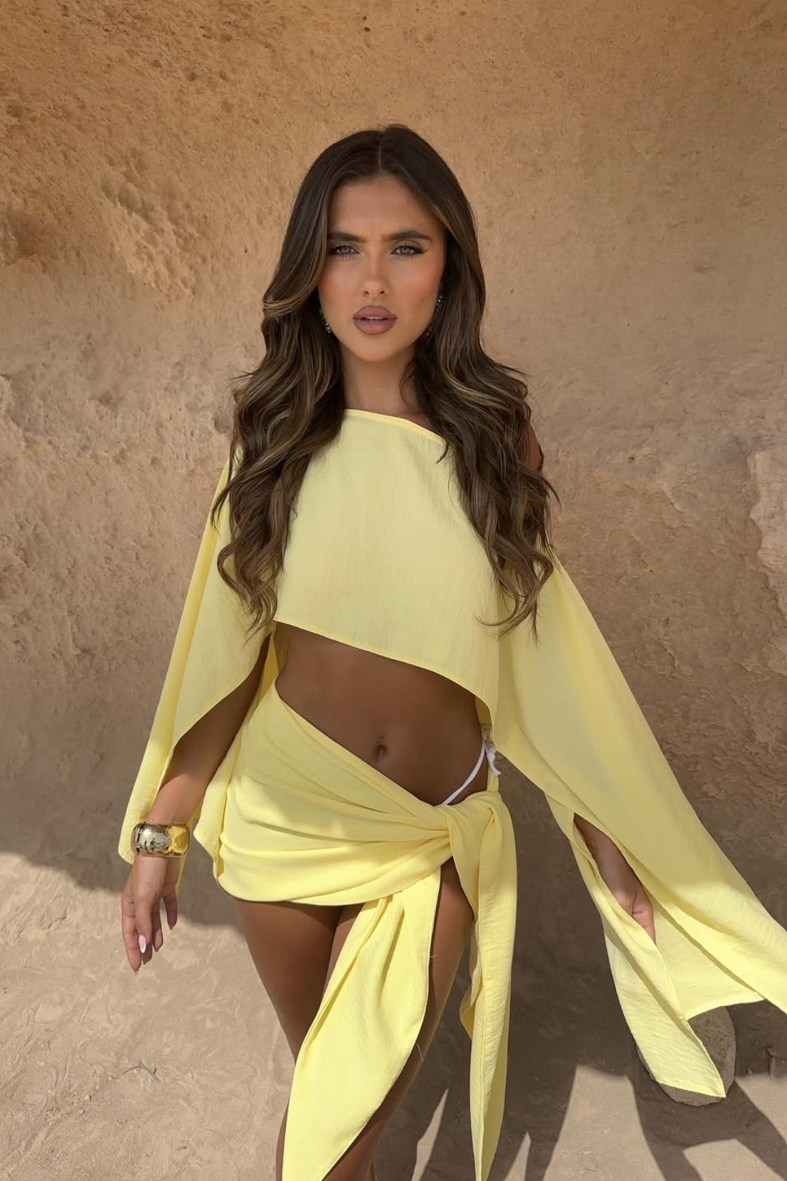 Keten Bağlamalı Asimetrik Takım - Sarı