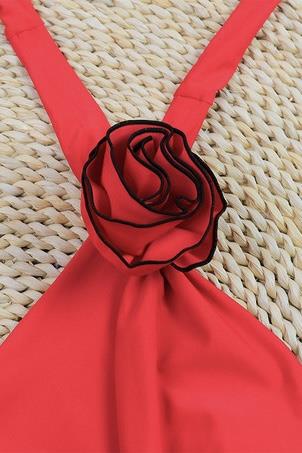 Kırmızı Gül Detaylı Mayo