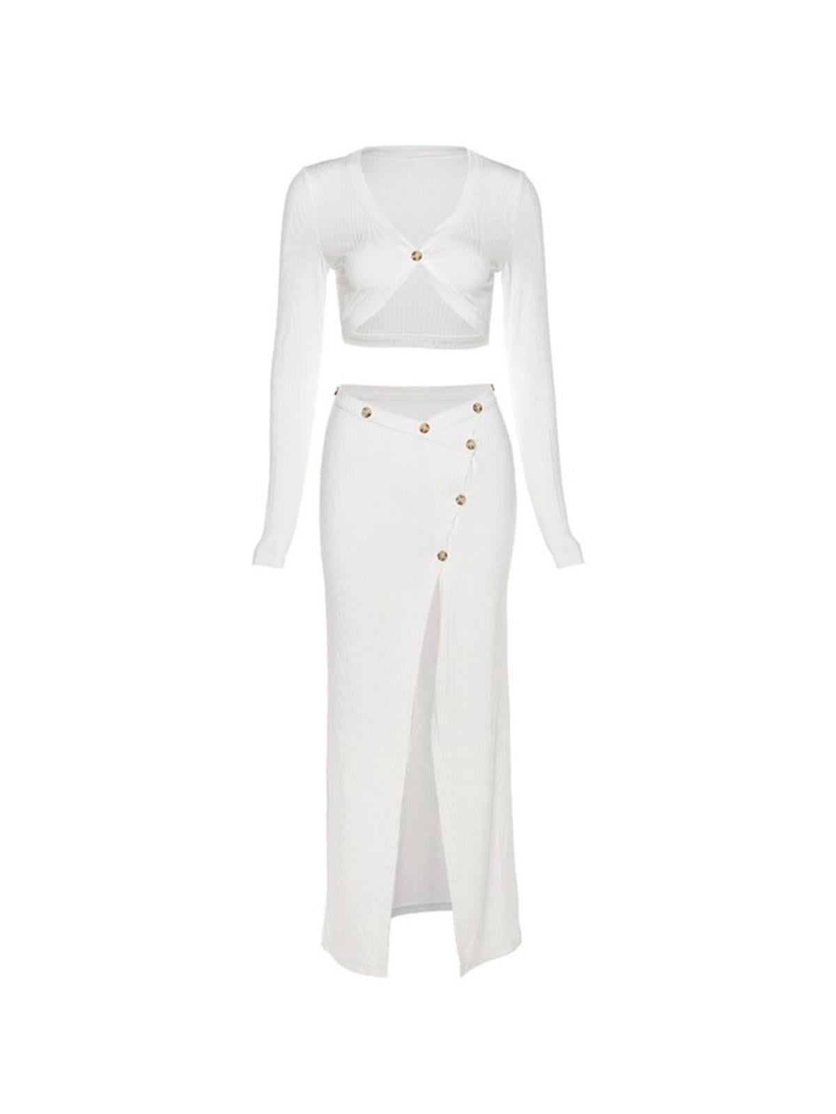 Asimetrik Beyaz Alt Üst Takım