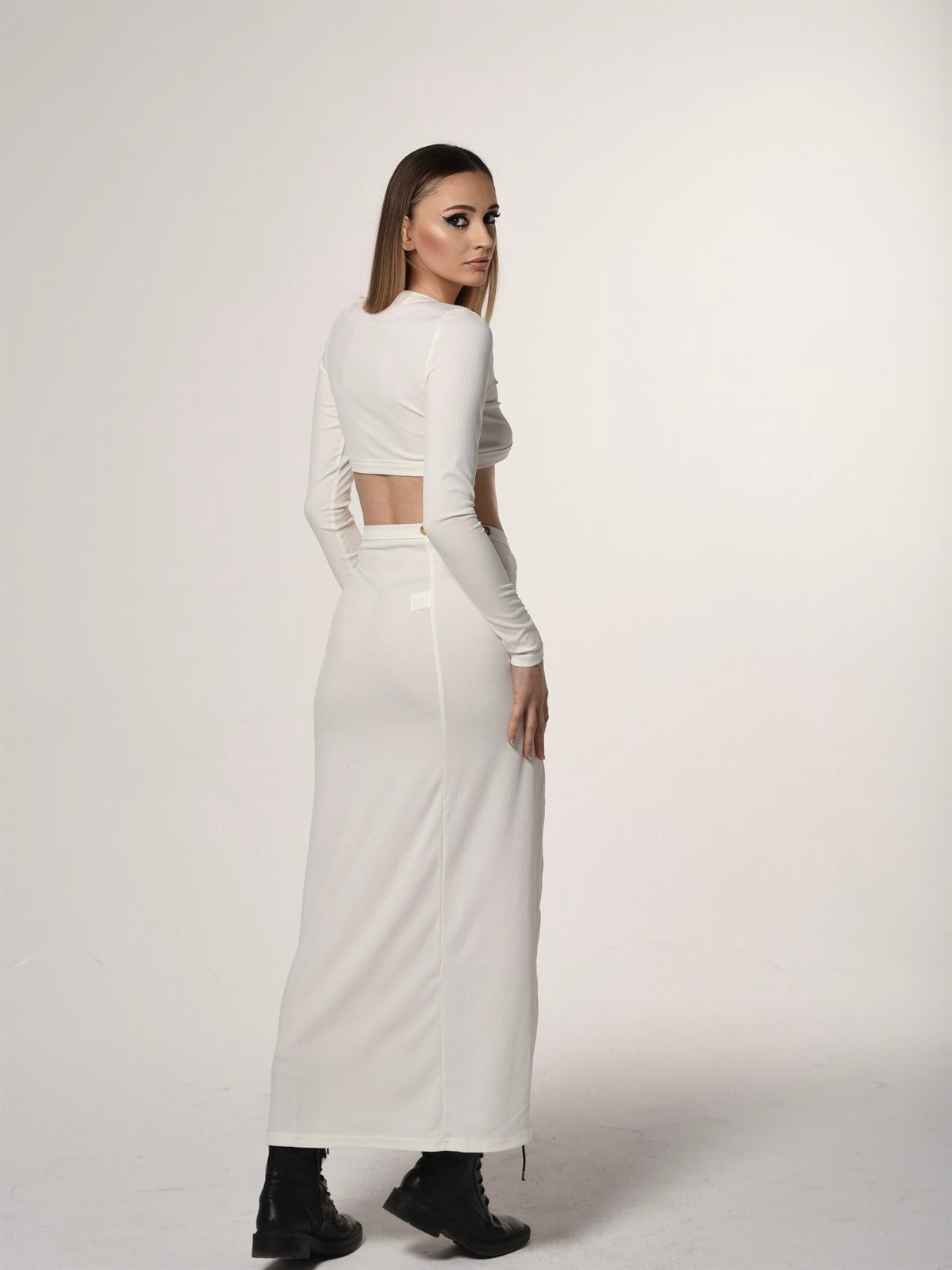 Asimetrik Beyaz Alt Üst Takım