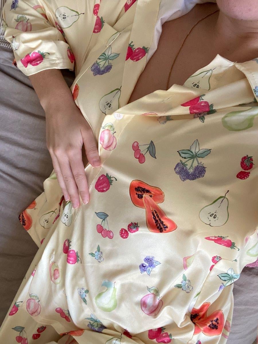 Meyve Desenli Uzun Kollu Pijama Takımı