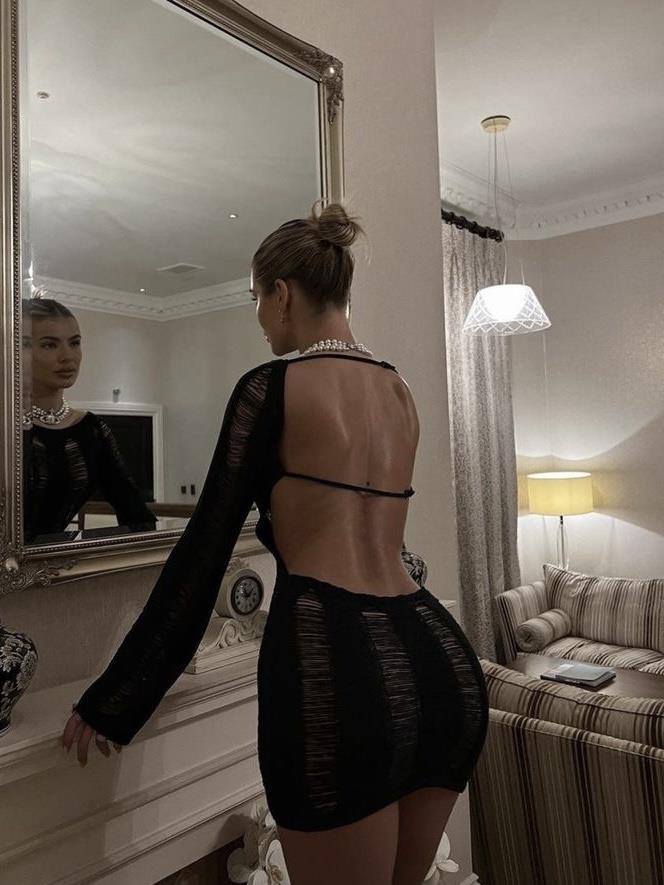 Sulena Örgü Elbise - Siyah