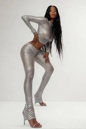 Transparan Suni Deri Silver File Takım