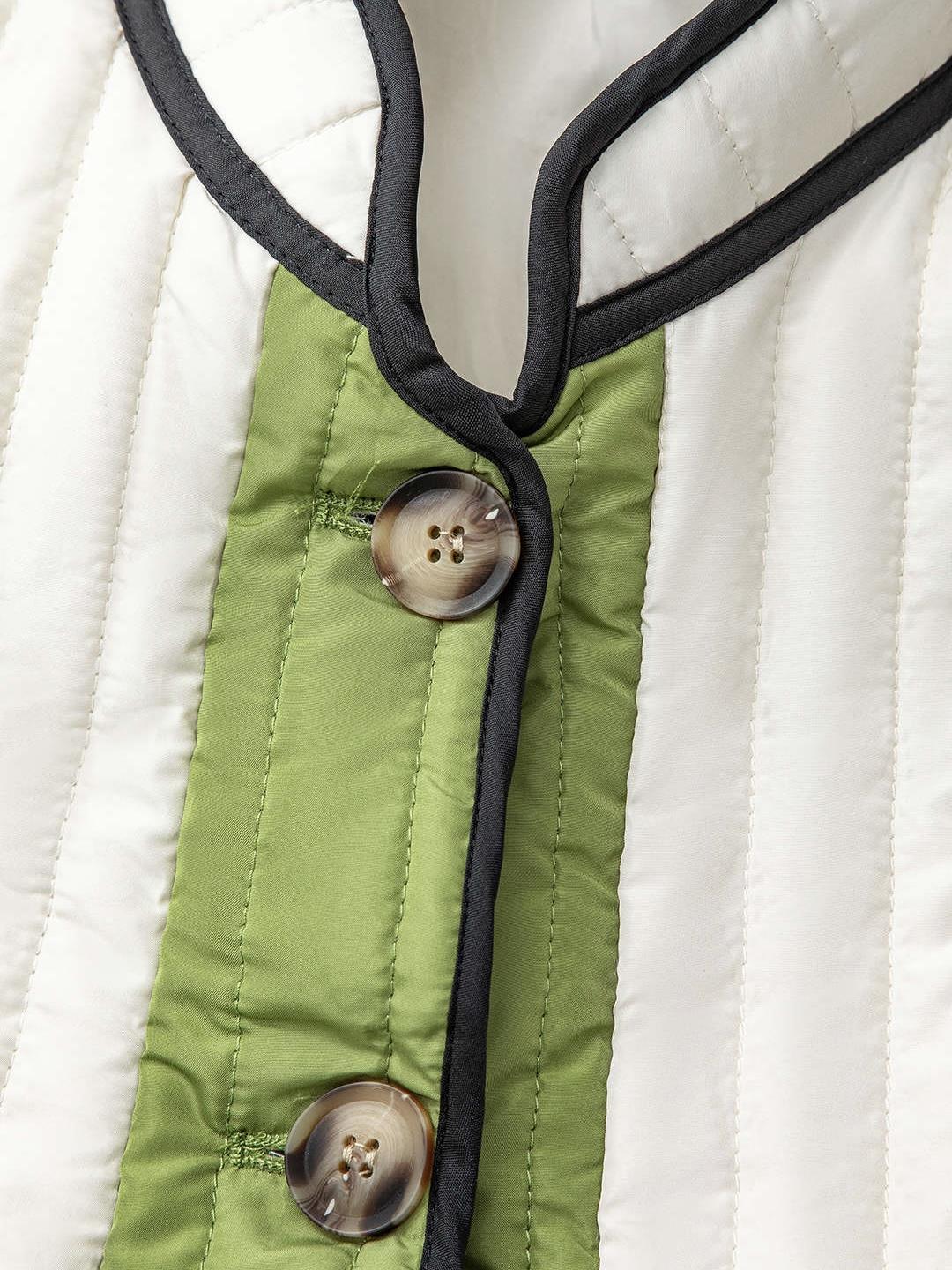 Yeşil Şeritli Kapitone Ceket