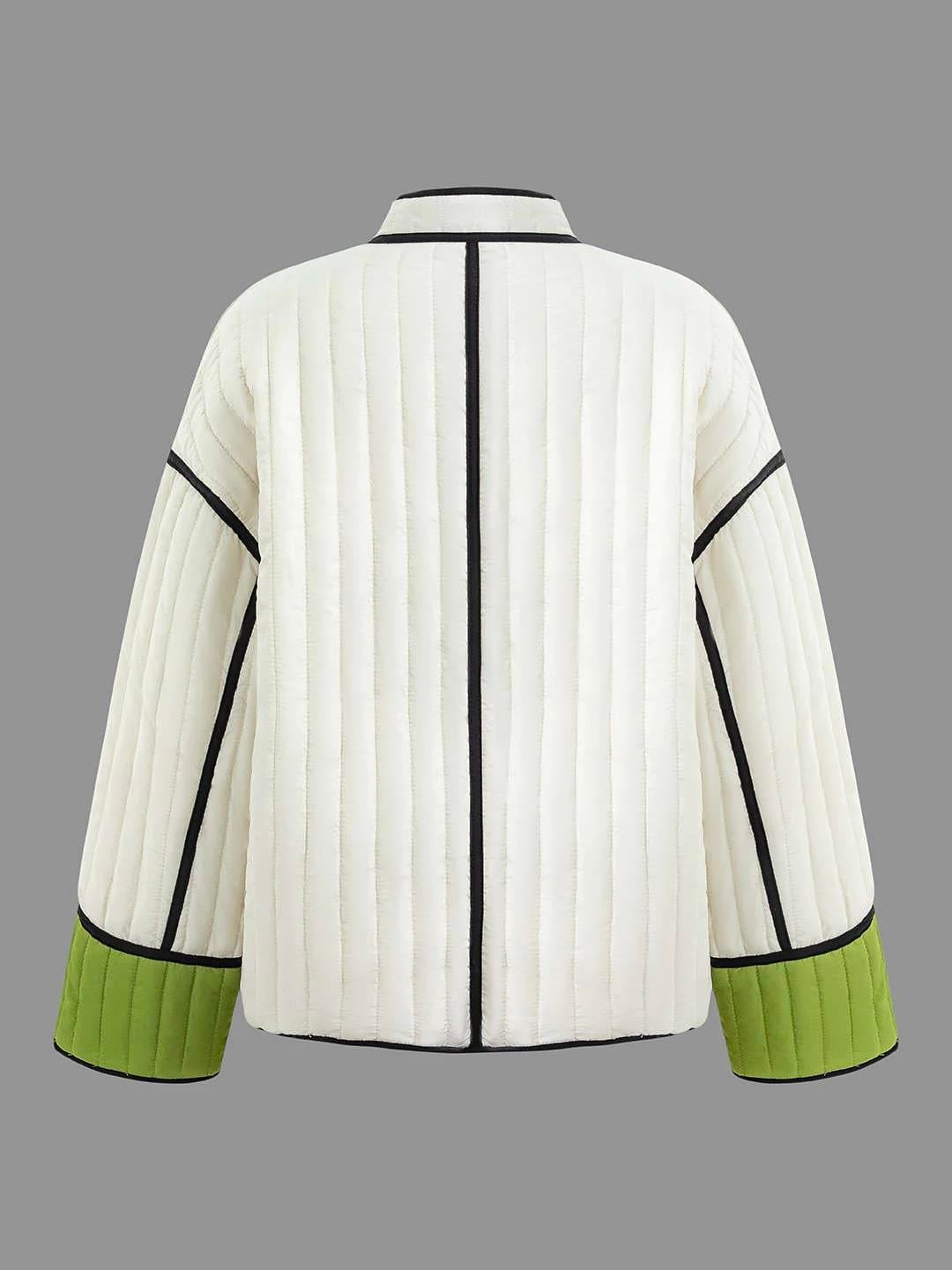 Yeşil Şeritli Kapitone Ceket