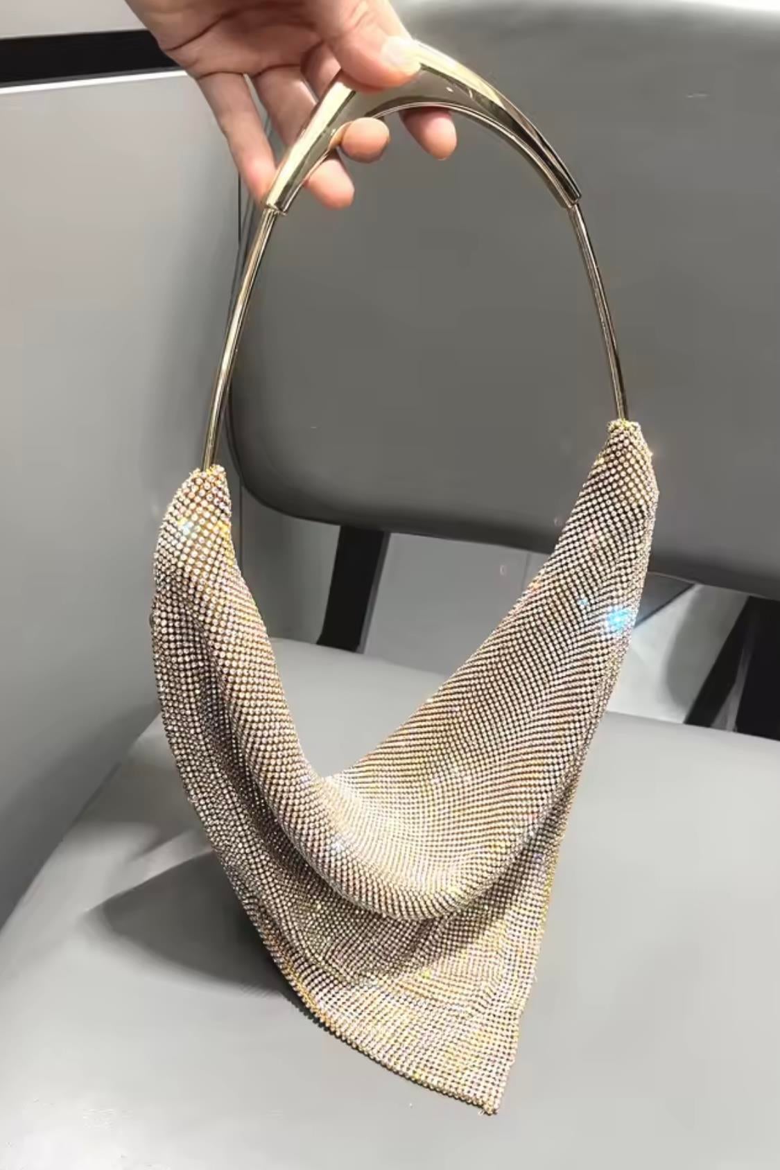 Zincir Dökümlü Gold Gece Çantası