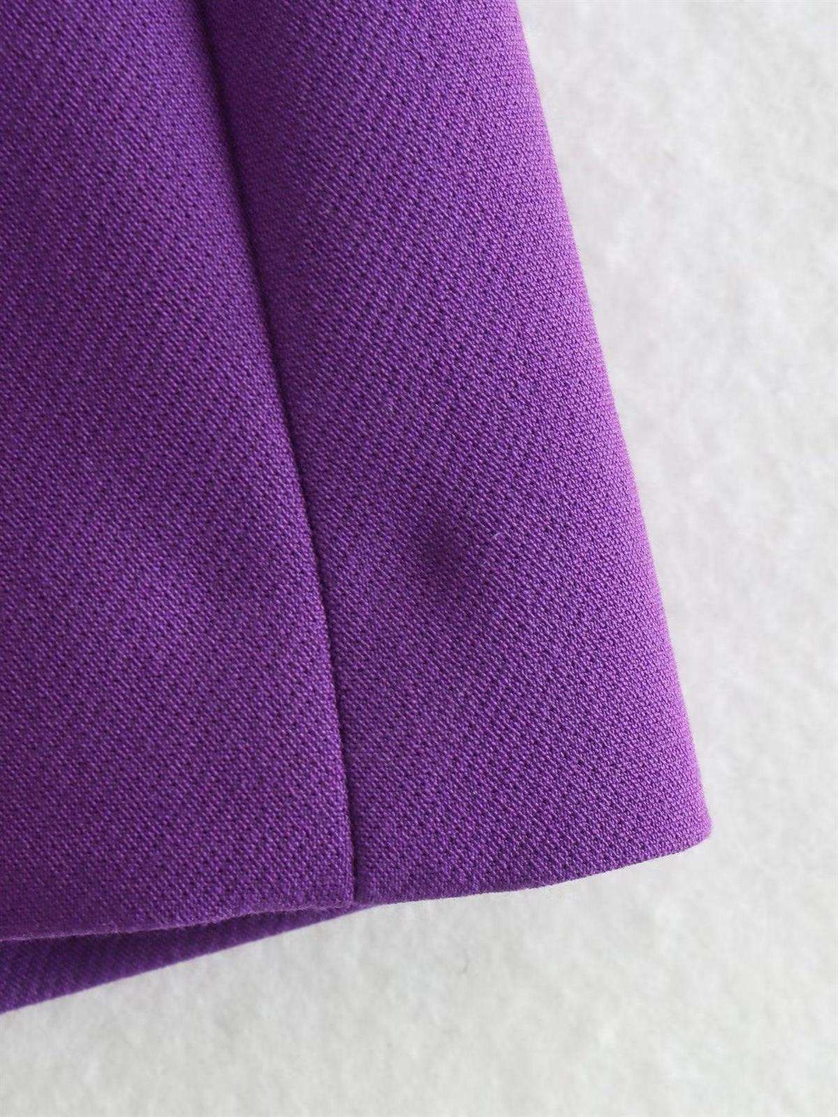 Asimetrik Şort Etek - Mor