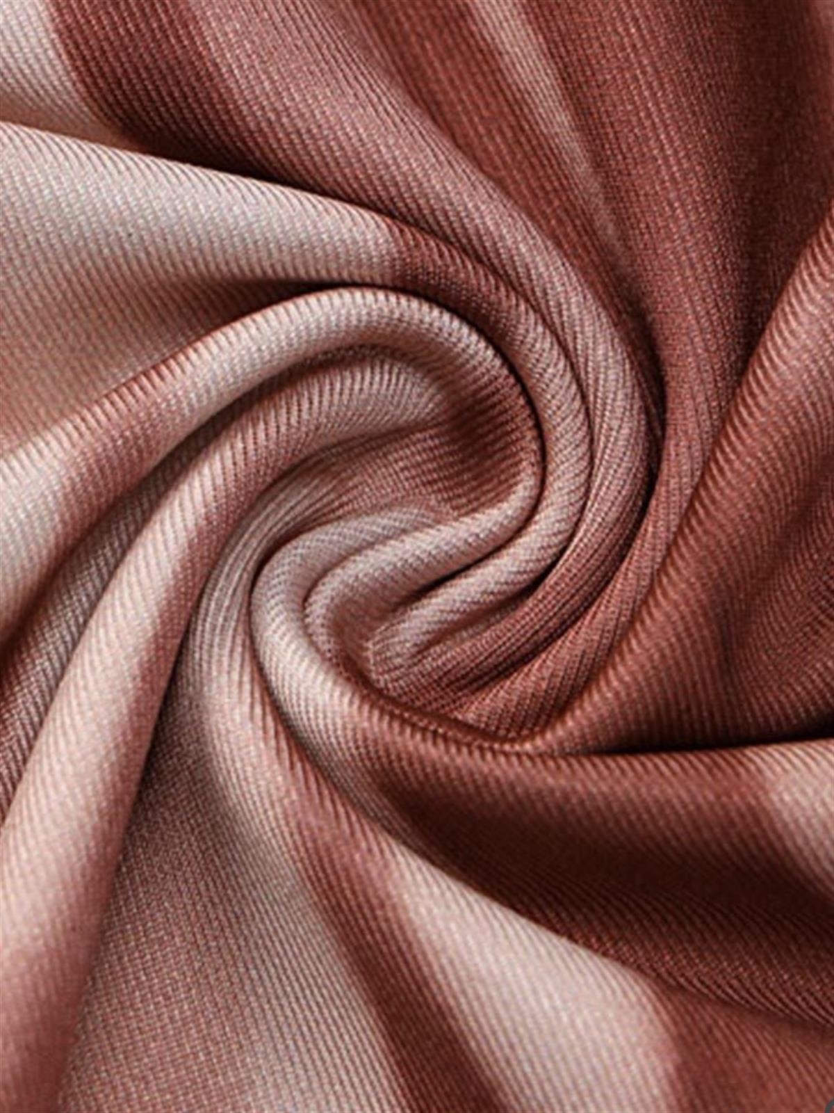 Vücut Baskılı Islak Görünümlü Kahverengi Elbise