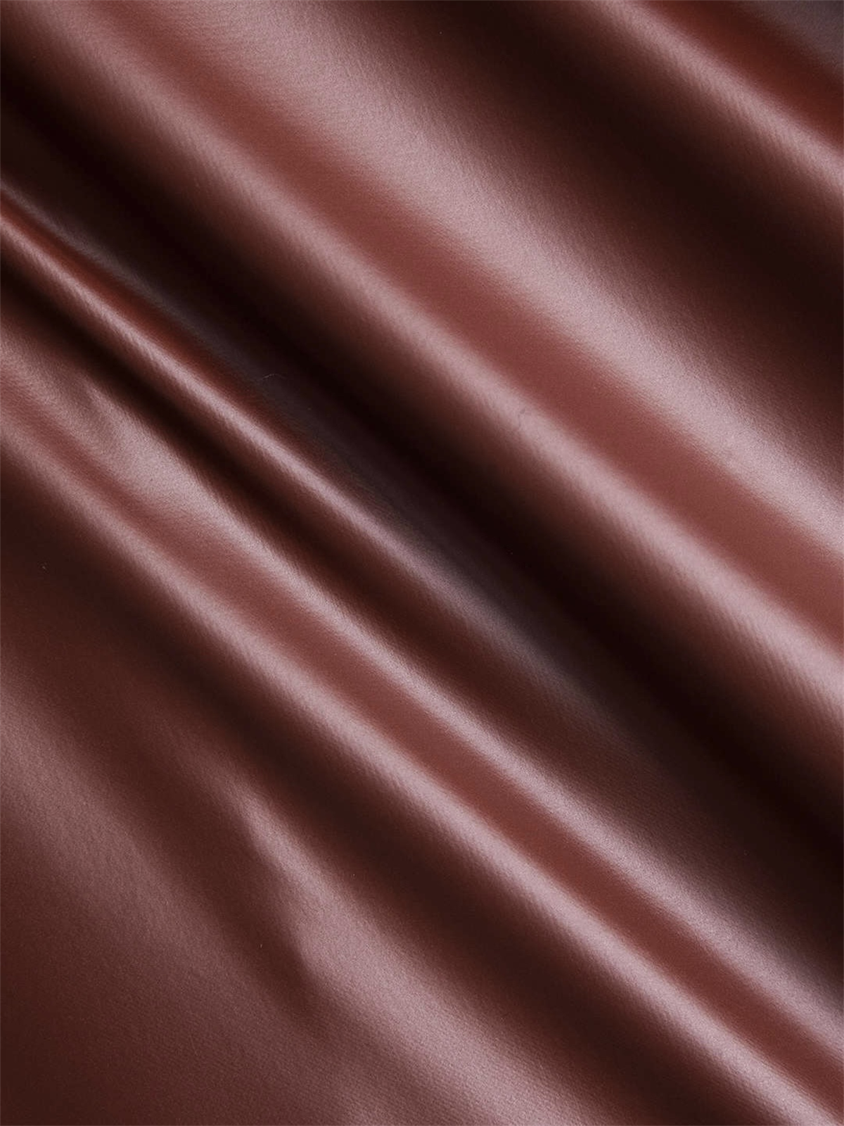 Bordo Suni Deri Uzun Elbise