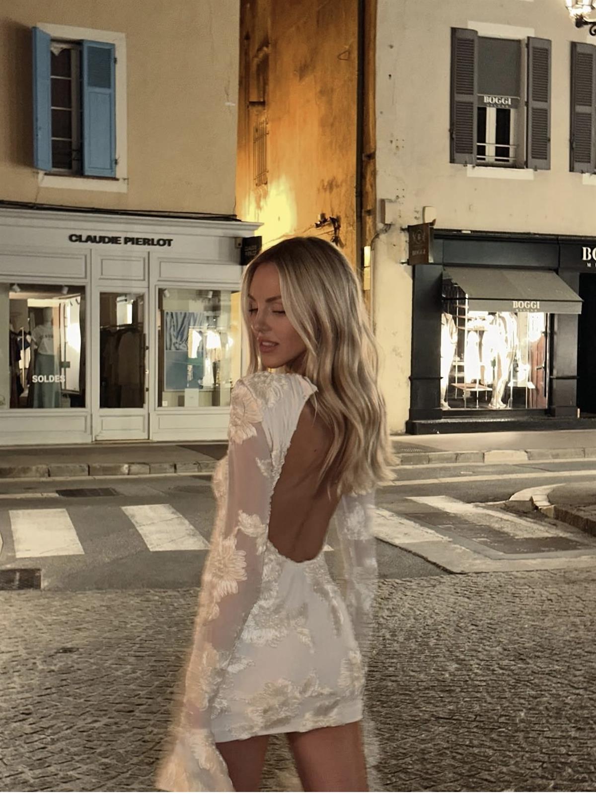 Butter Yellow Çiçek İşlemeli Mini Elbise