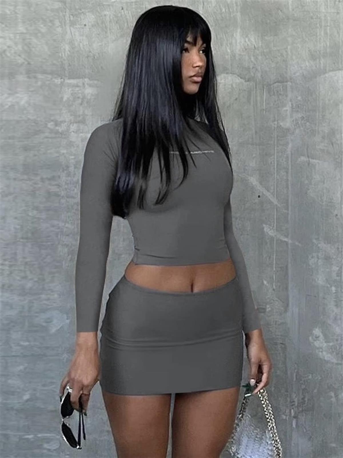 Chrome Arc Baskılı Gri Takım