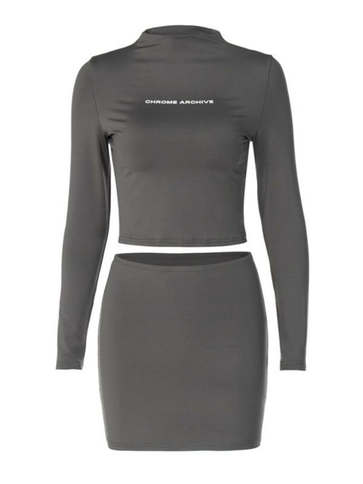 Chrome Arc Baskılı Gri Takım