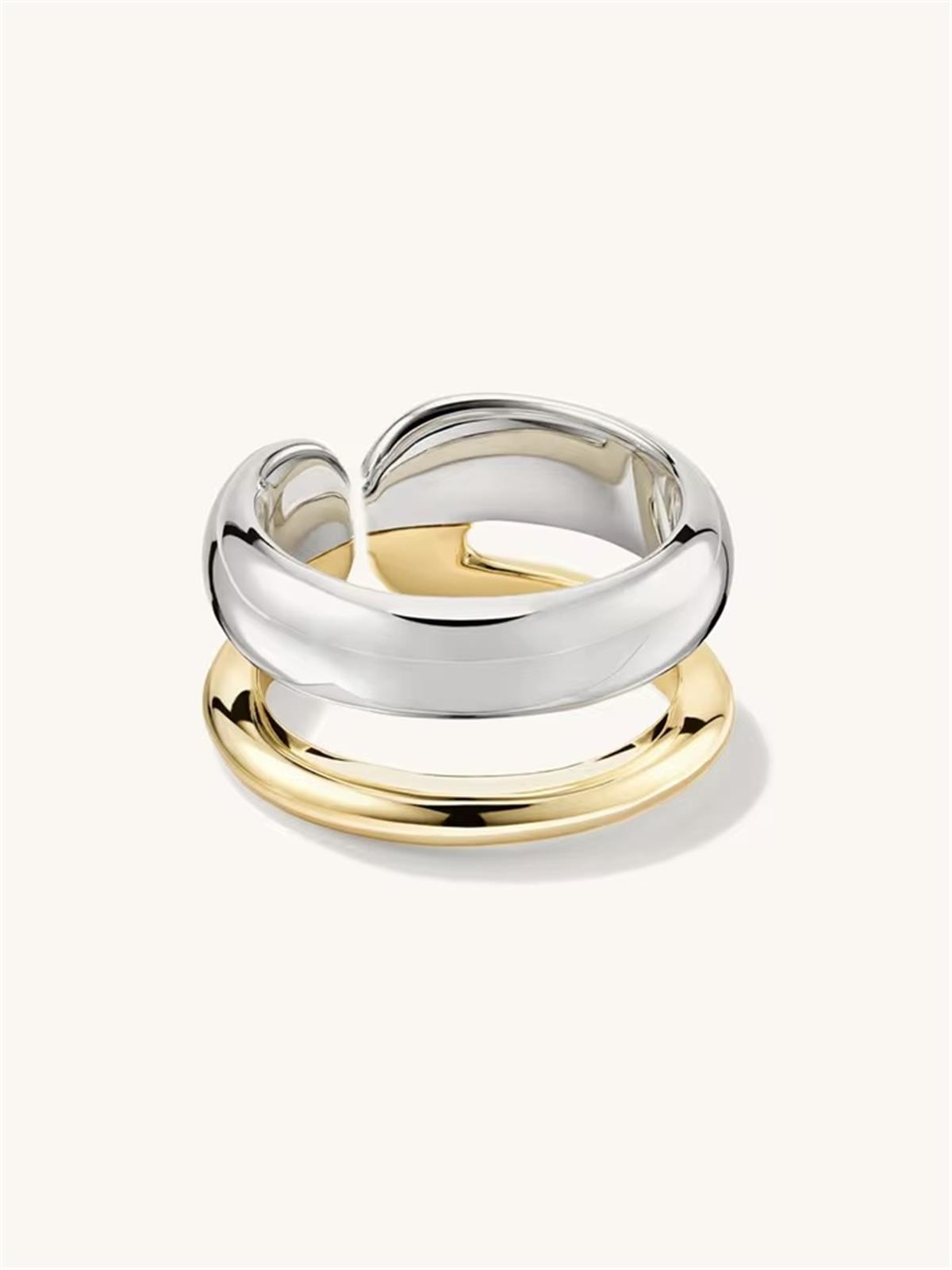 Çift Renk Yüzük / 925 Ayar Gümüş