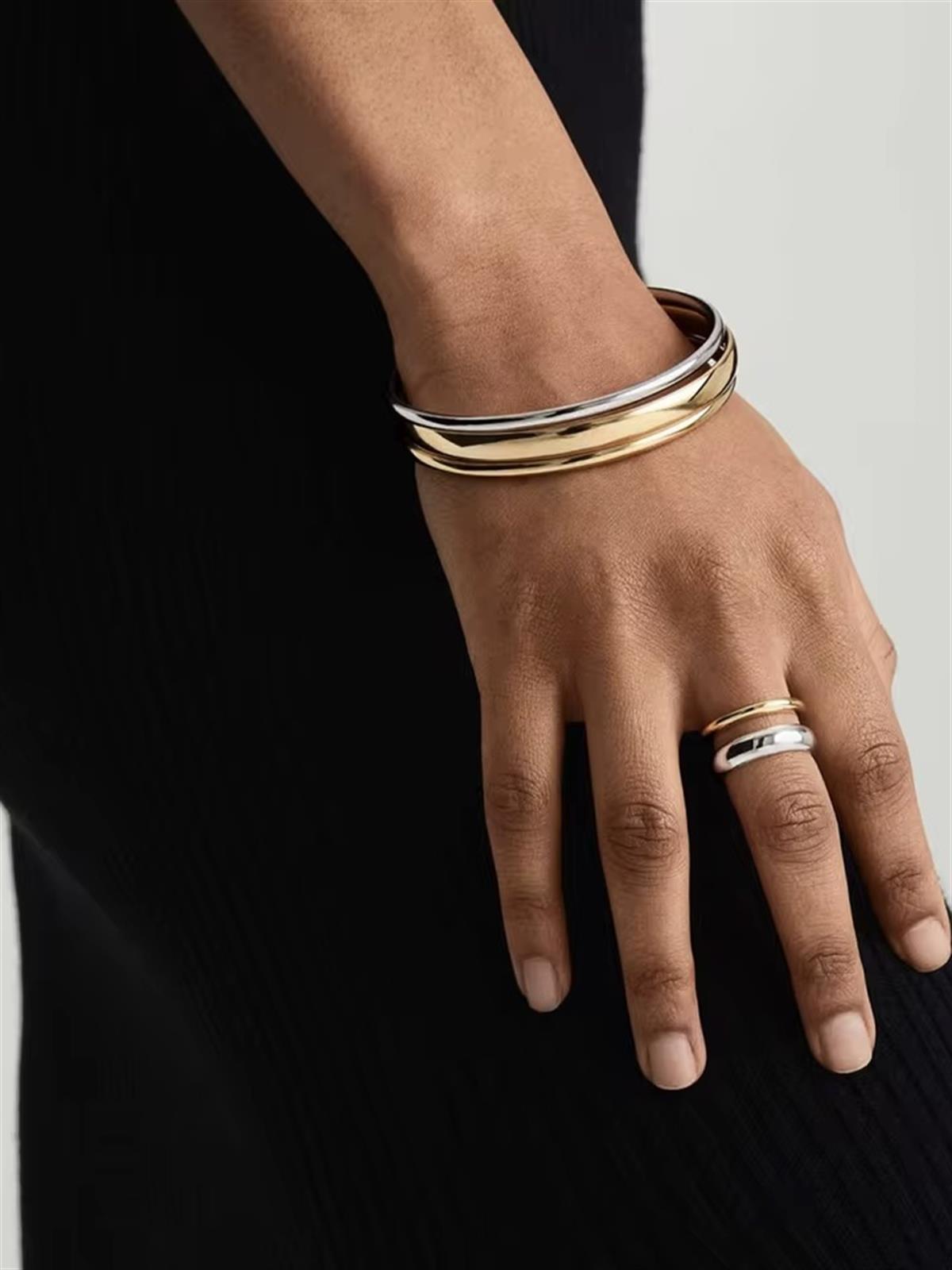 Çift Renk Yüzük / 925 Ayar Gümüş