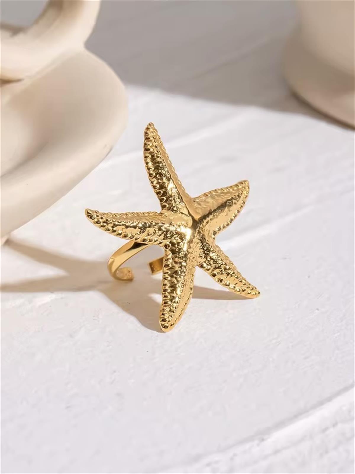 Deniz Yıldızı Yüzük / 18K Altın Kaplama