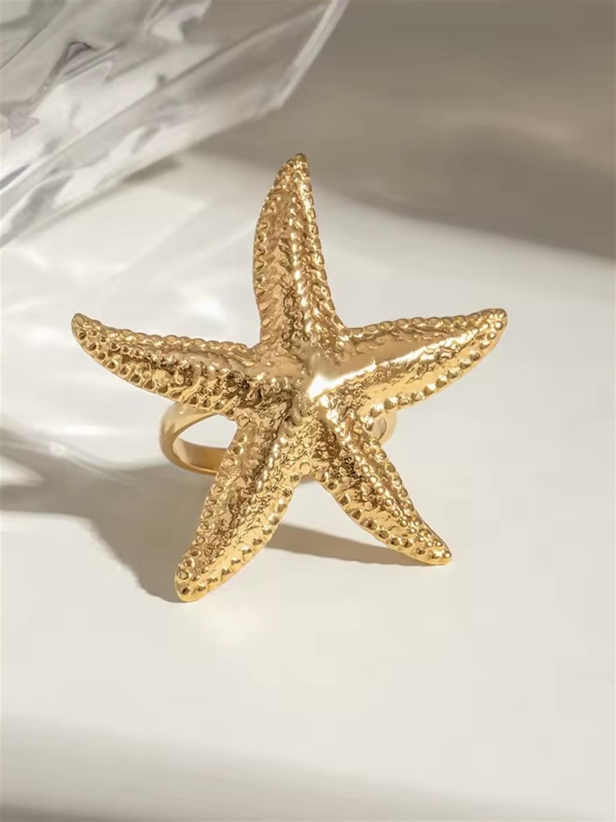 Deniz Yıldızı Yüzük / 18K Altın Kaplama