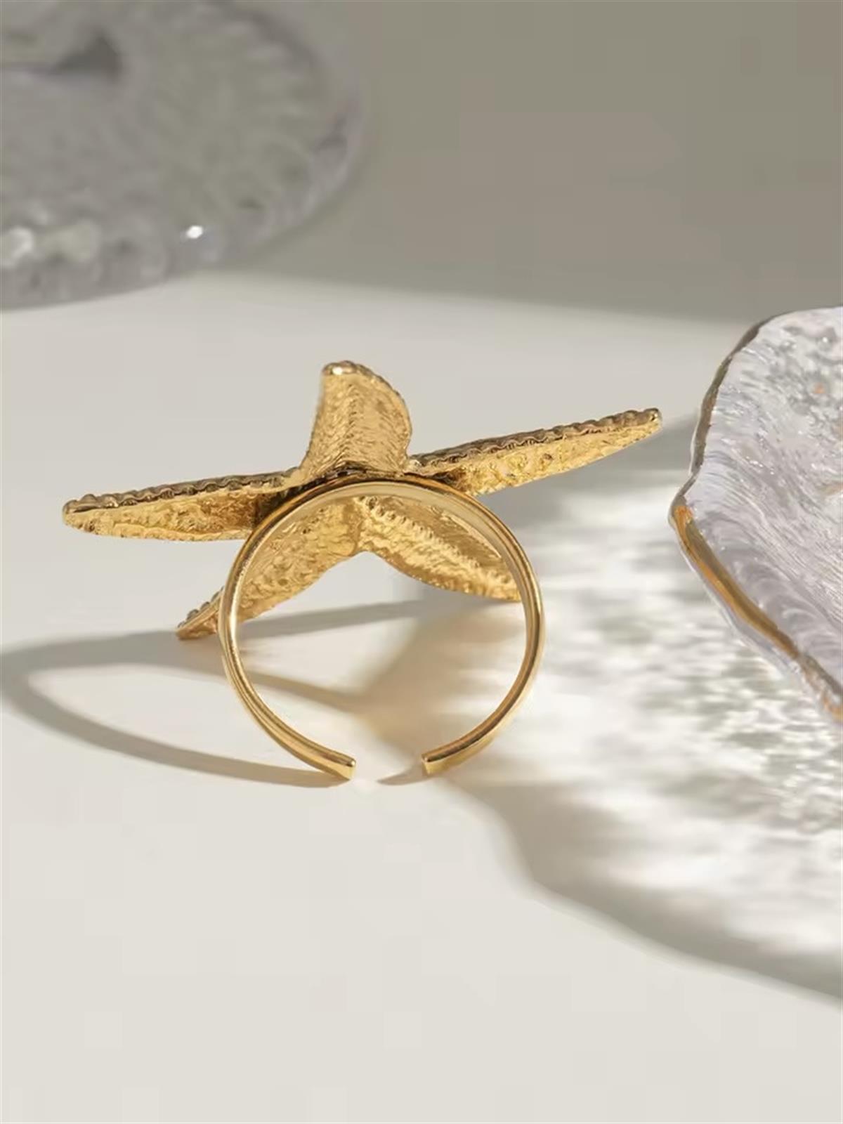 Deniz Yıldızı Yüzük / 18K Altın Kaplama