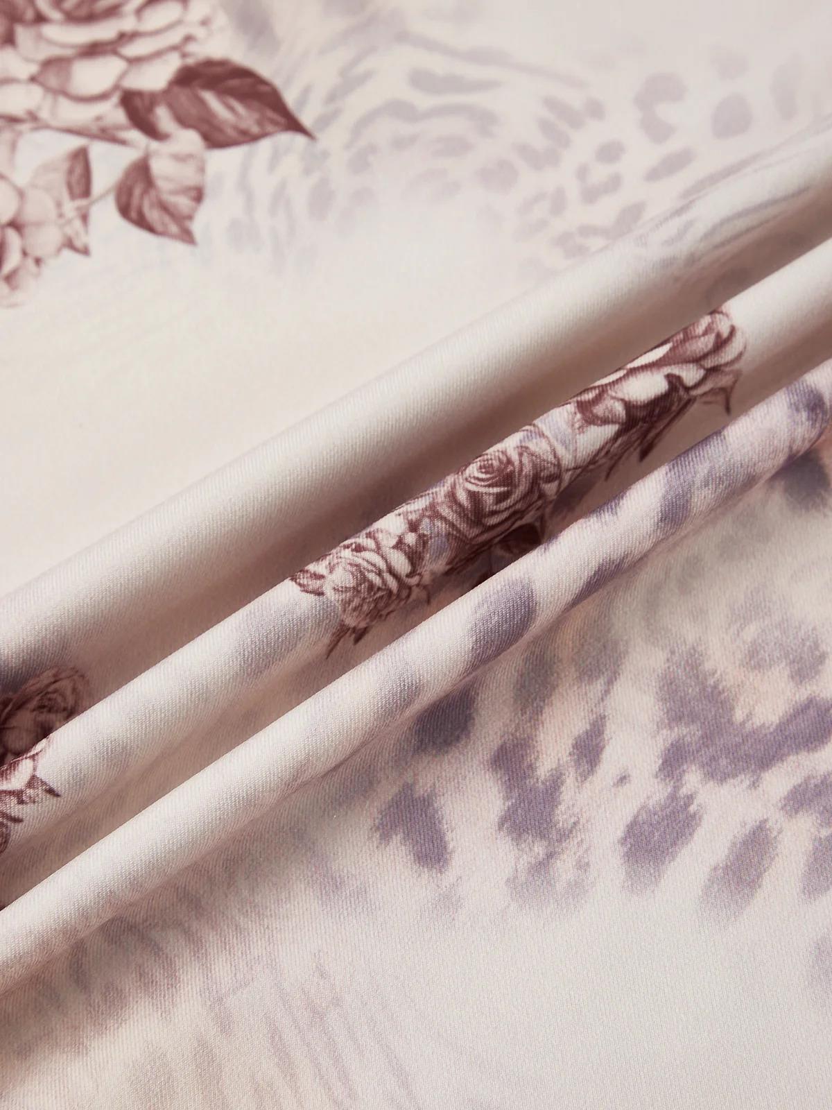 Desenli Askılı Uzun Elbise