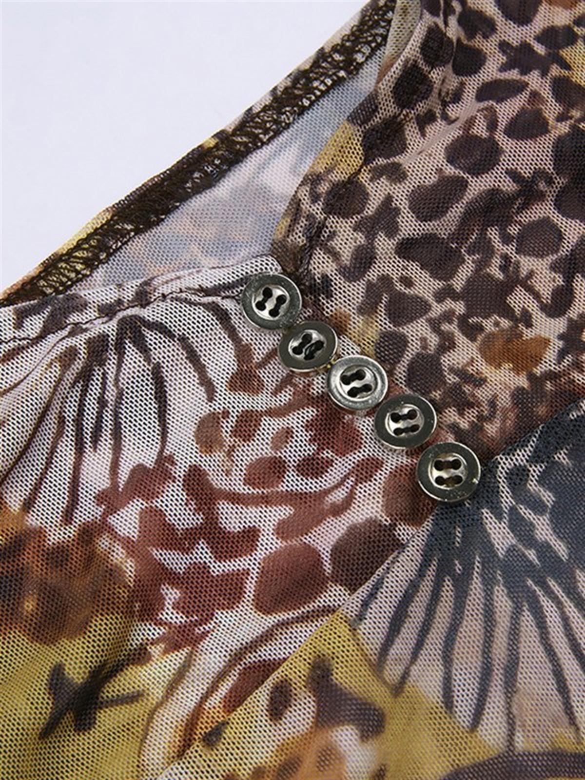 Desenli Uzun Kollu Etnik Bluz