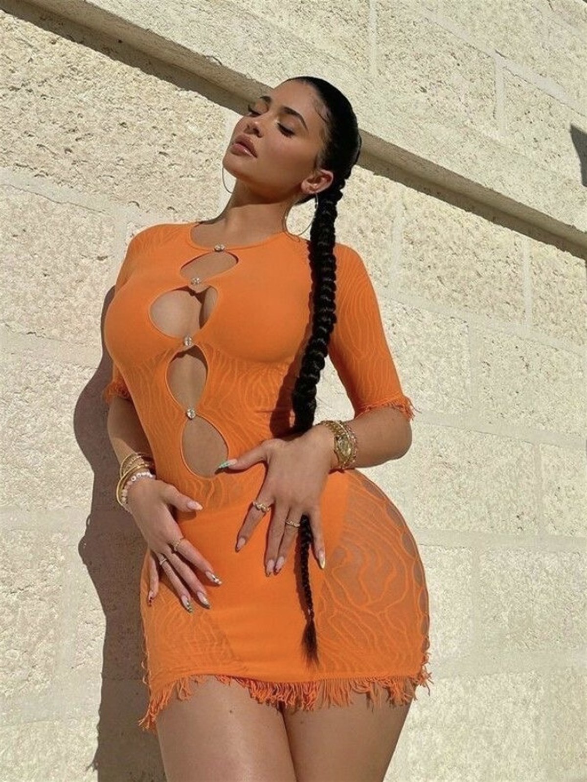 Desnudo - Dekolteli Tül Detaylı Mini Elbise