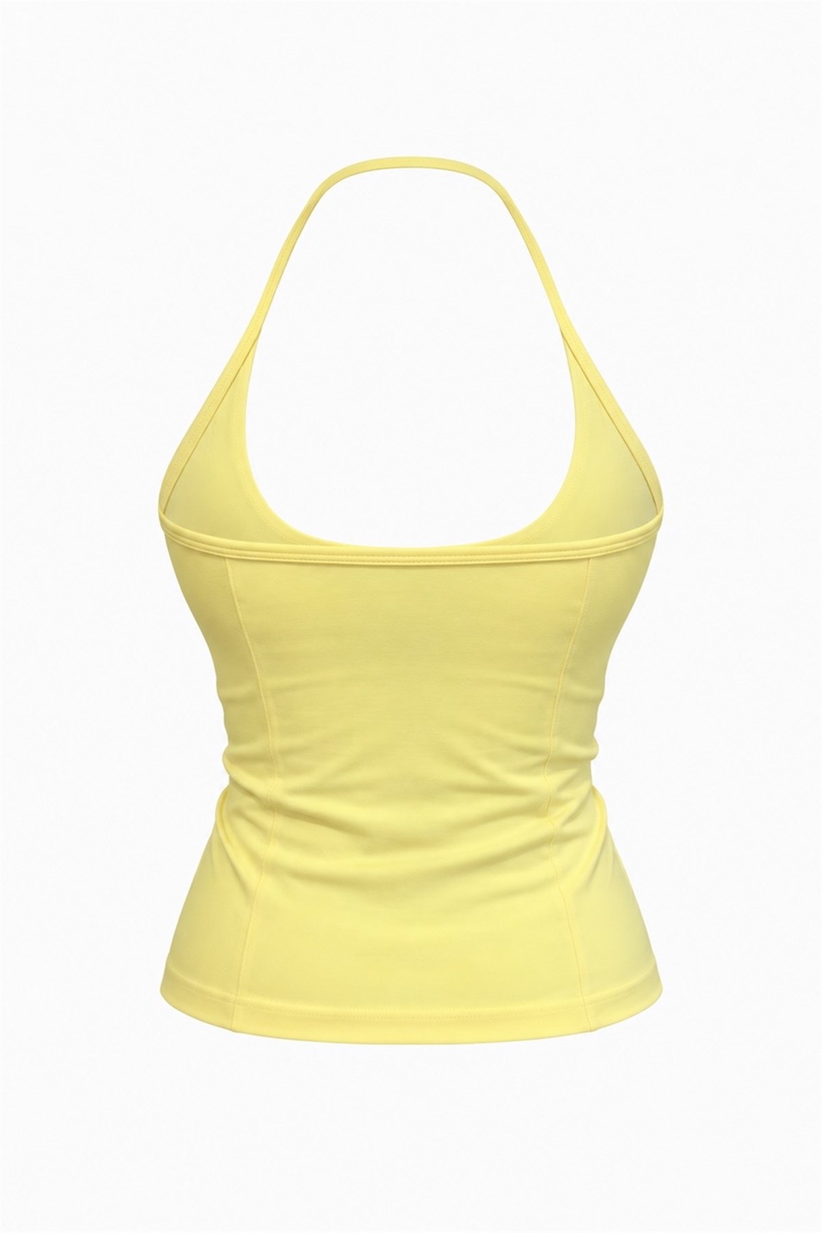 Dfyne Halter Yaka Spor Üst - Sarı