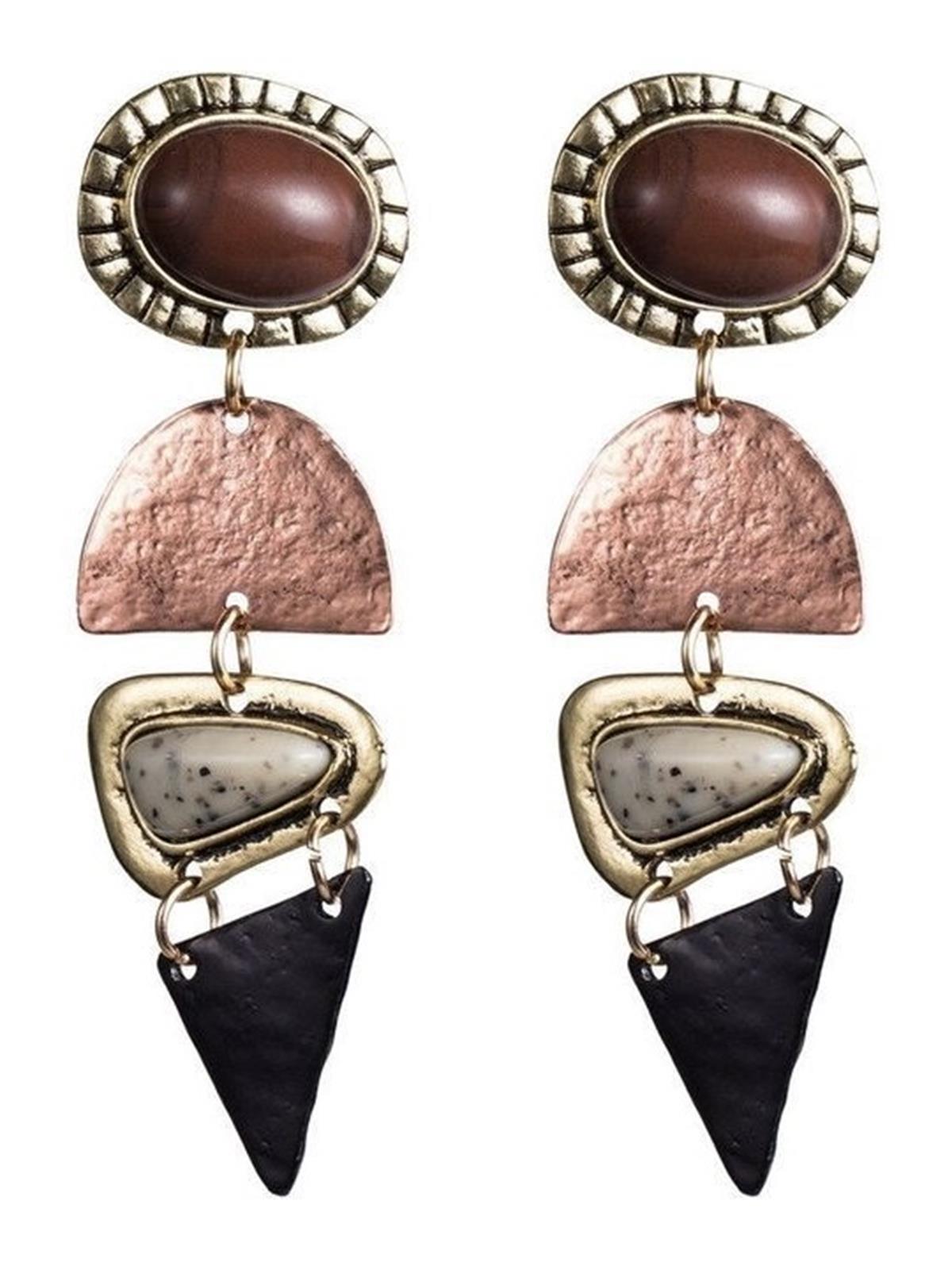 Etnik Sallantılı Oval Küpe