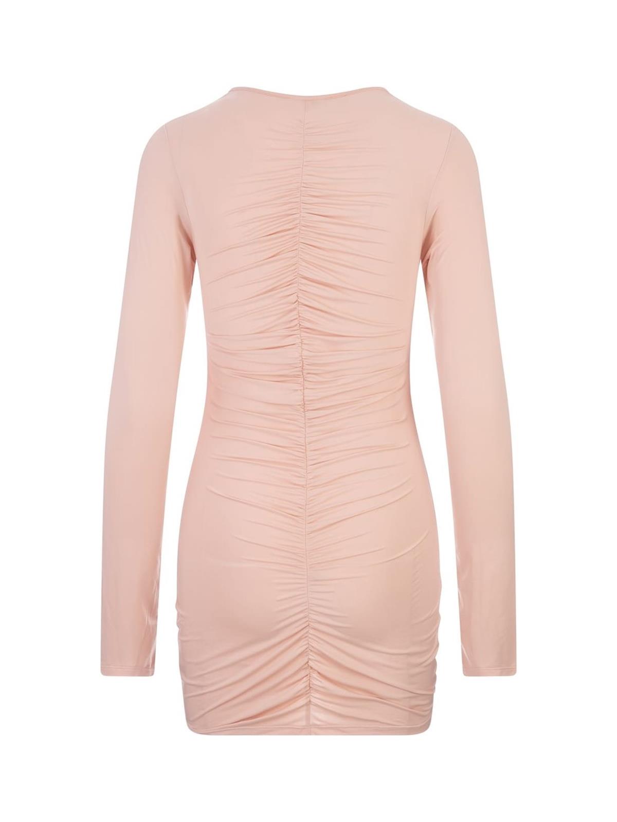 Gül Detaylı Drapeli Mini Elbise