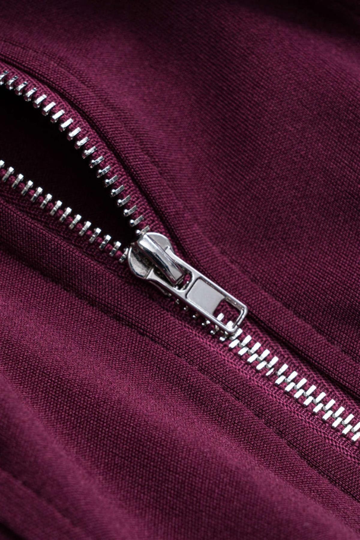 Korse Formlu Şifon Kol Detaylı Bordo Bluz