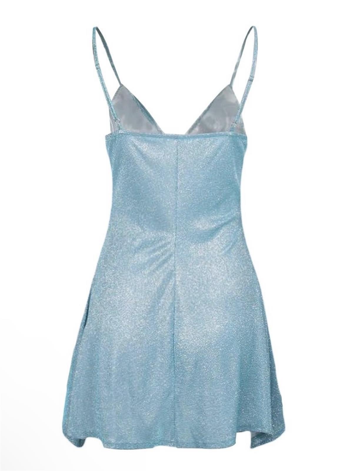 Mavi Parıltılı Elbise