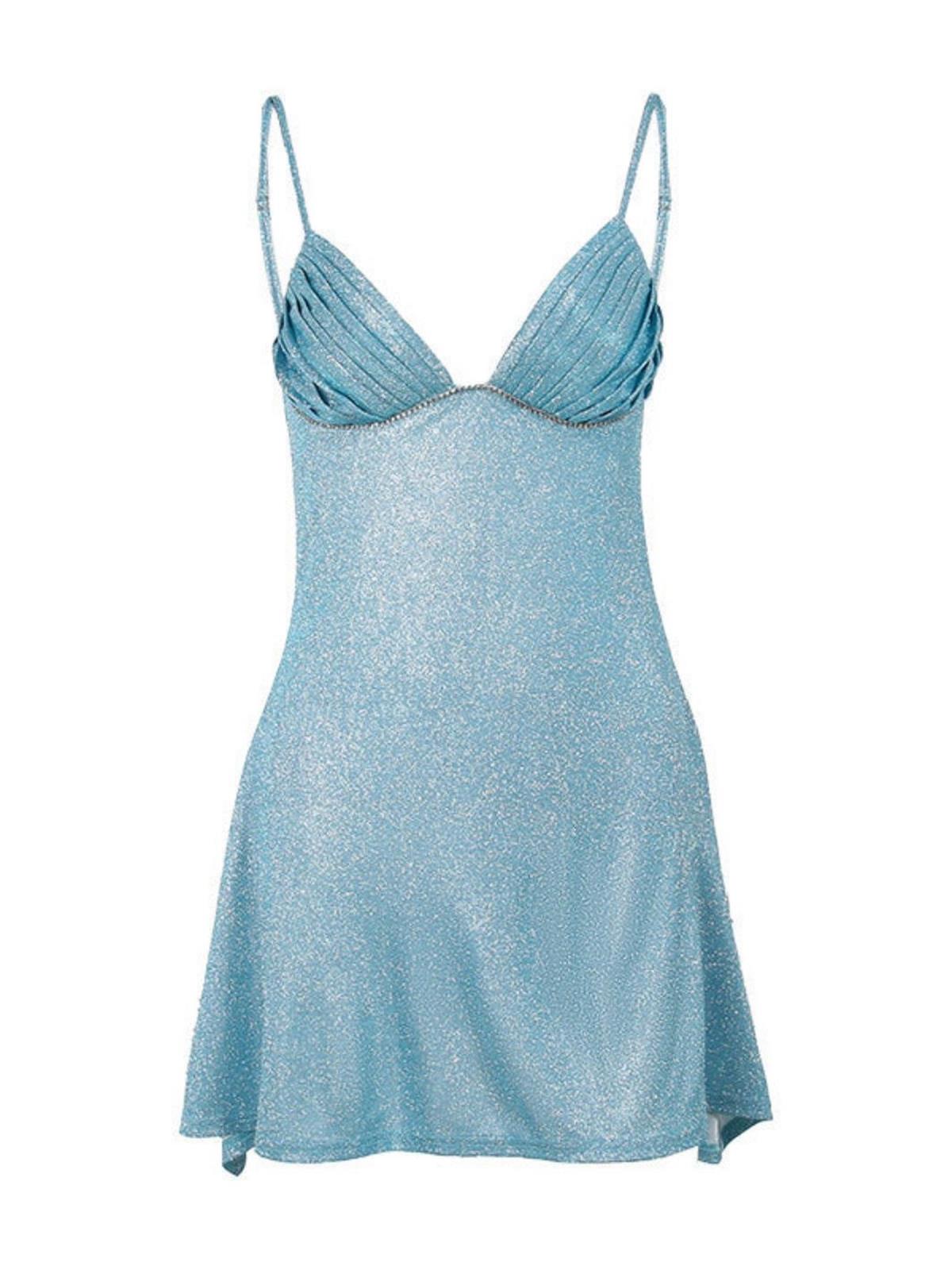 Mavi Parıltılı Elbise