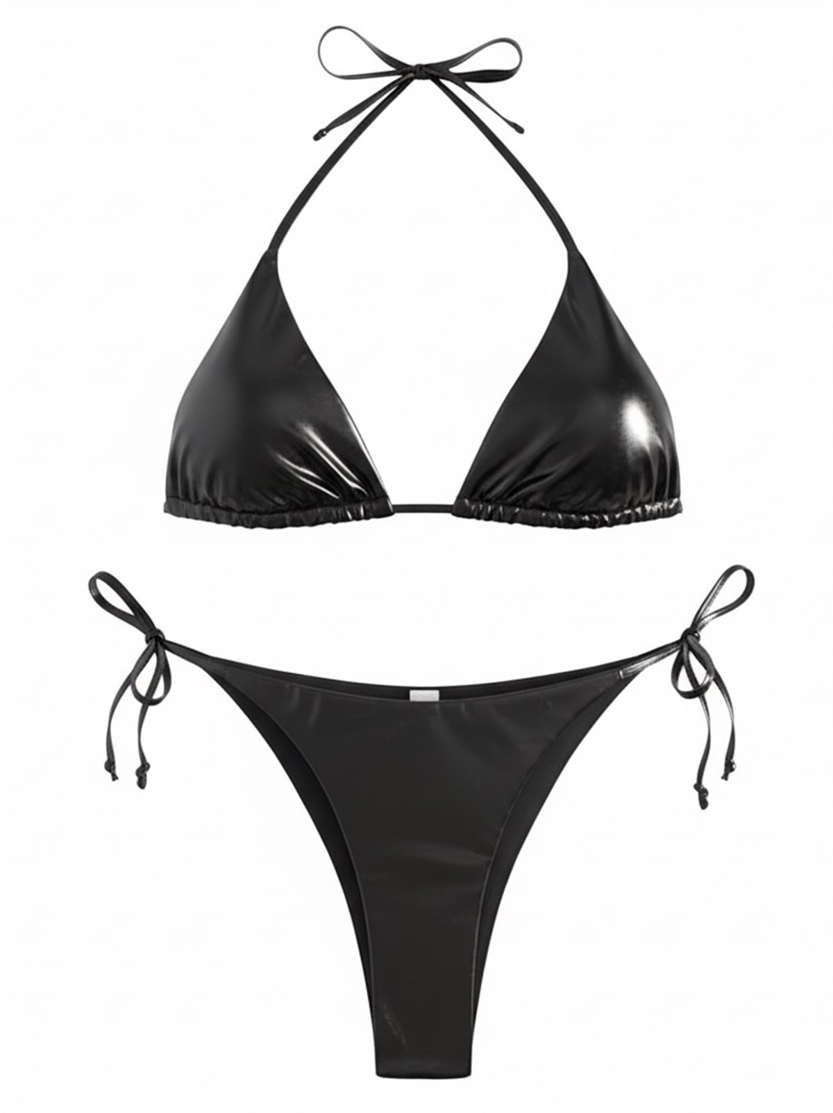 Metalik Bikini Takımı - Siyah