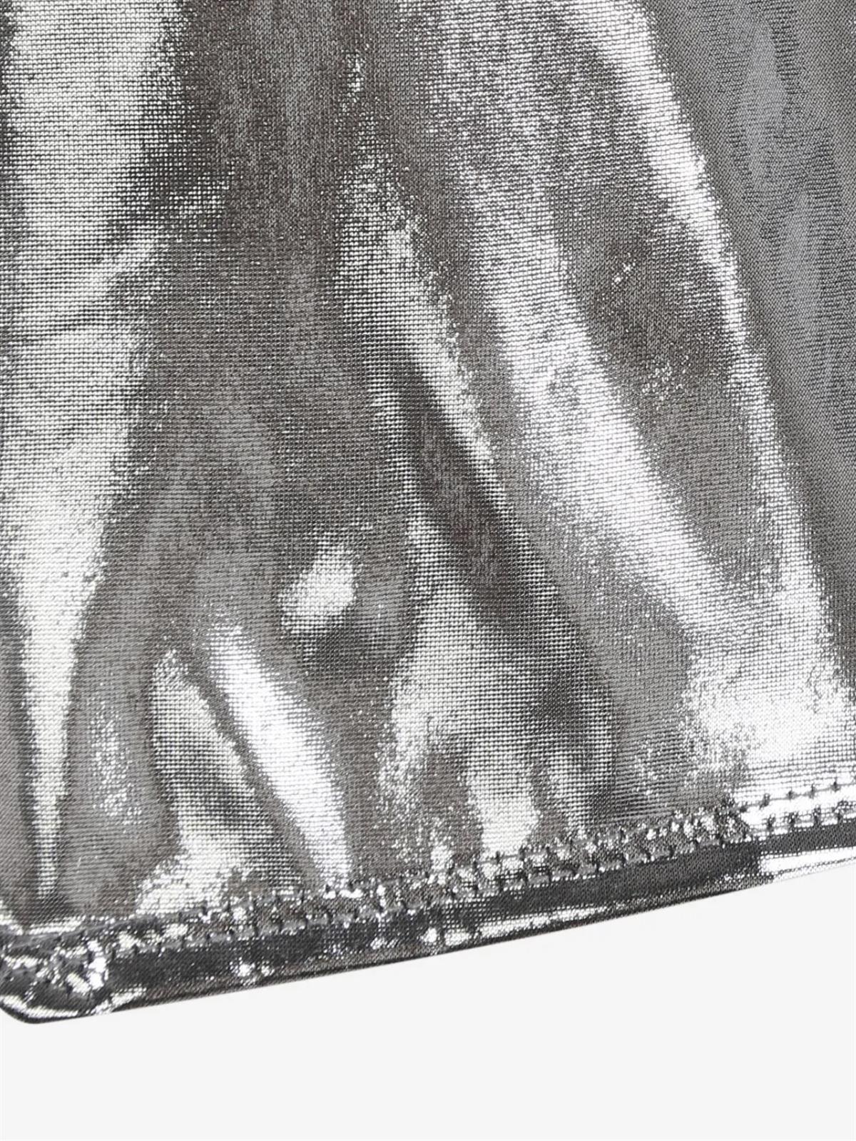 Metalik Sılver Asimetrik Bluz